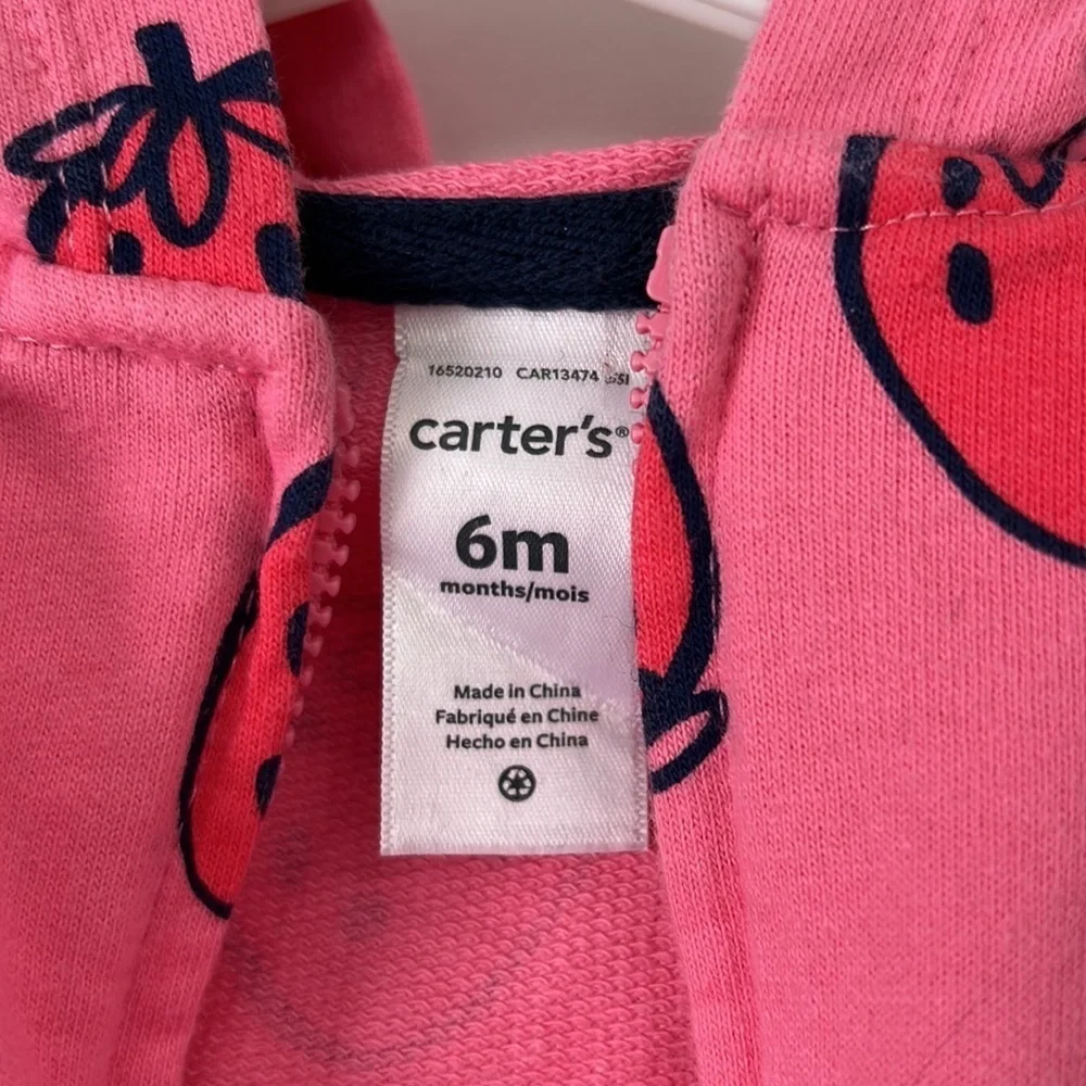 CARTER’S PINK STRAWBERRY SWEATSHIRT size 6 months